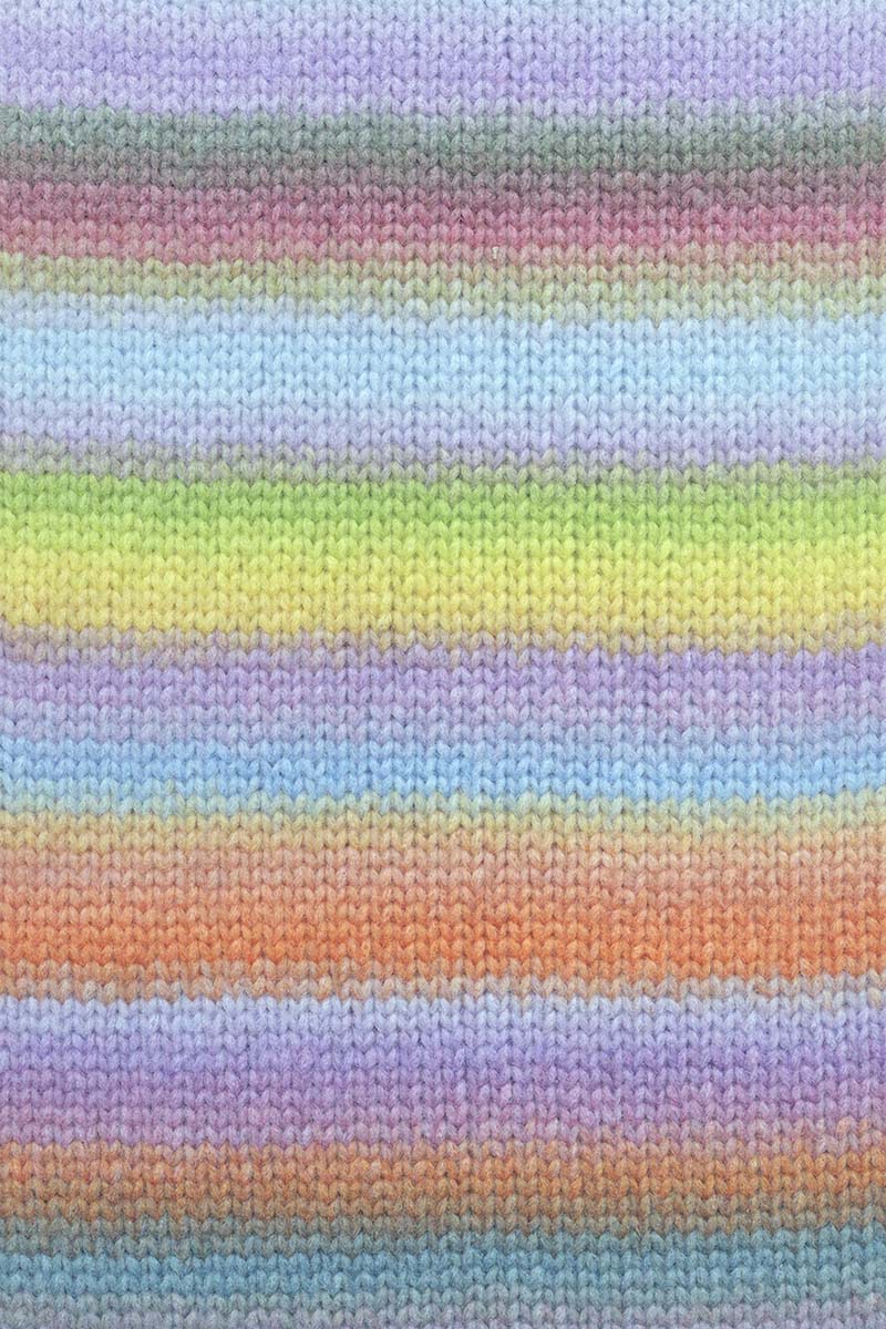 Lang Yarns Cloud Yarn, 260m / 100g – Purple/Orange/Yellow/Green (0022), yarn texture