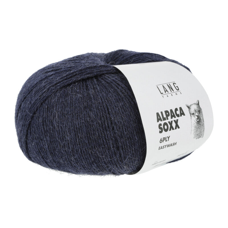 Lang Yarns Alpaca Soxx 6-ply Yarn, 390m / 150g – Blue Marine Mélange (0035)