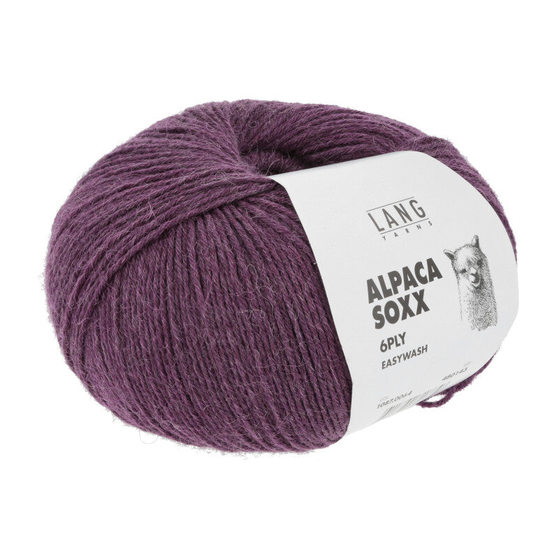 Lang Yarns Alpaca Soxx 6-ply Yarn, 390m / 150g – Bordeaux Mélange (0064)