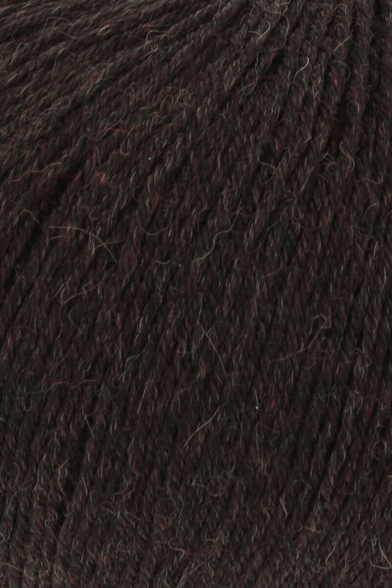 Lang Yarns Alpaca Soxx 6-ply Yarn, 390m / 150g – Dark Brown Mélange (0068), yarn texture