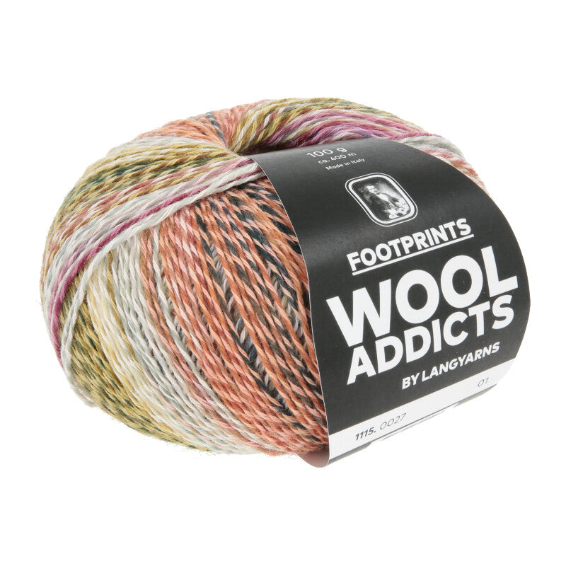 Lang Yarns Footprints – 100g / 400m – Terracotta/Olive/Purple (0027) – B view