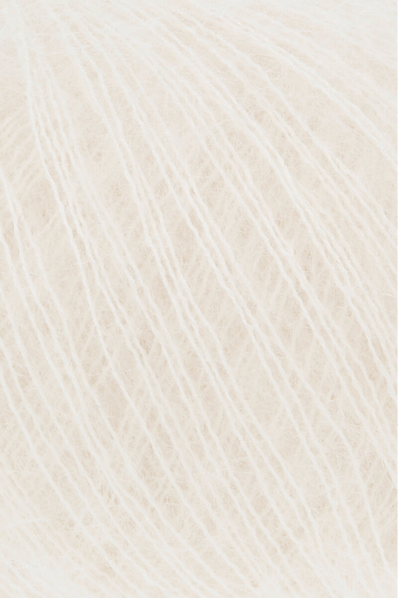 Lang Yarns Mohair 21 Yarn, 375m / 25g – Egg White (0002), yarn texture
