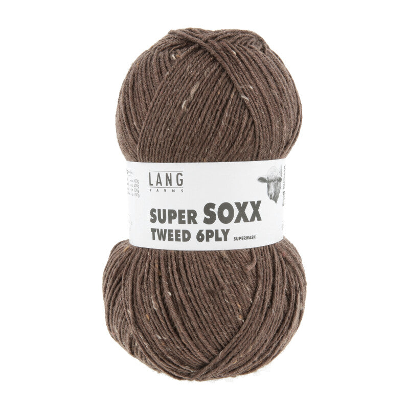 Lang Yarns Super Soxx Tweed 6-ply – 150g / 410m – Brown (0068)