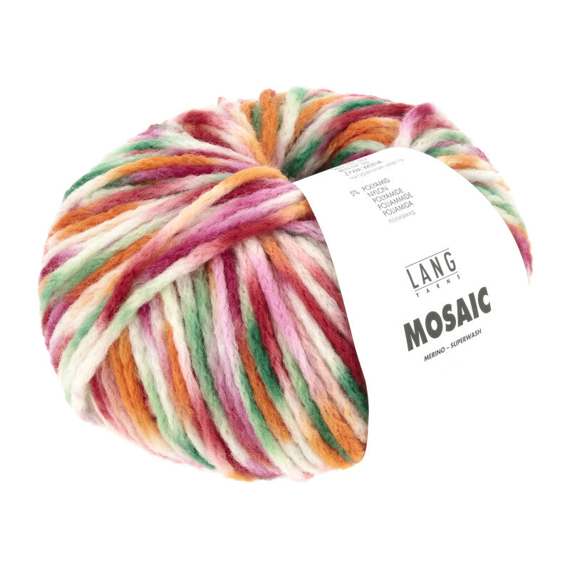 Lang Yarns Mosaic – 100g / 140m – Red/Pink/Orange/Green (0006)
