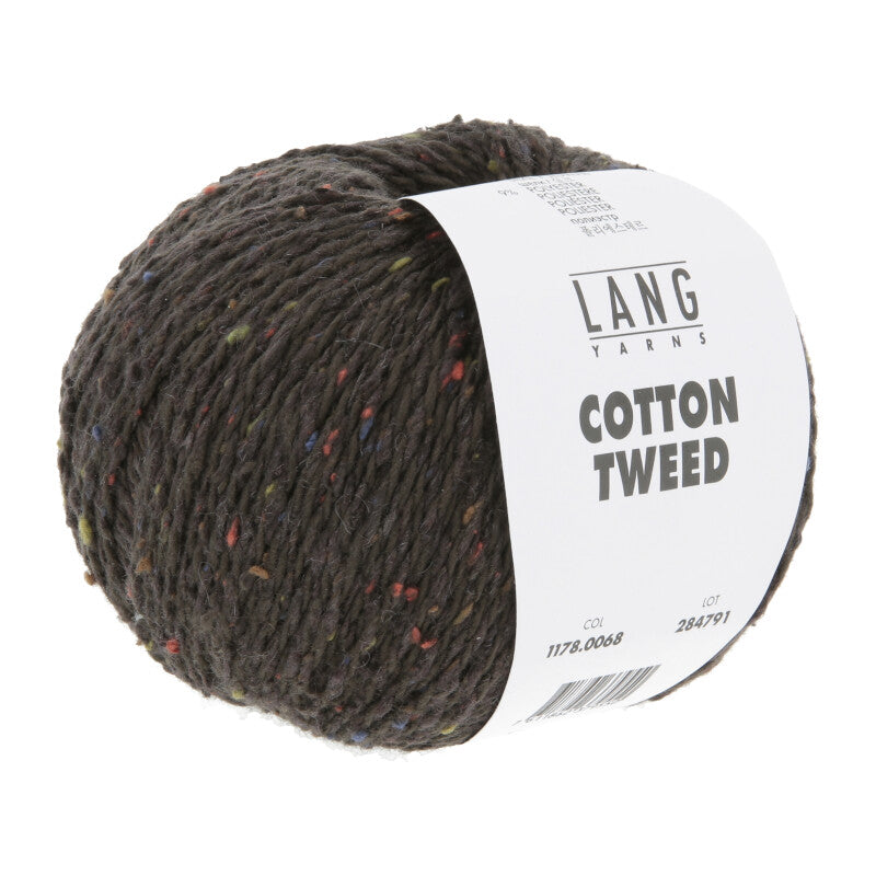 Lang Yarns Cotton Tweed – 50g / 130m – Dark Brown (0068)