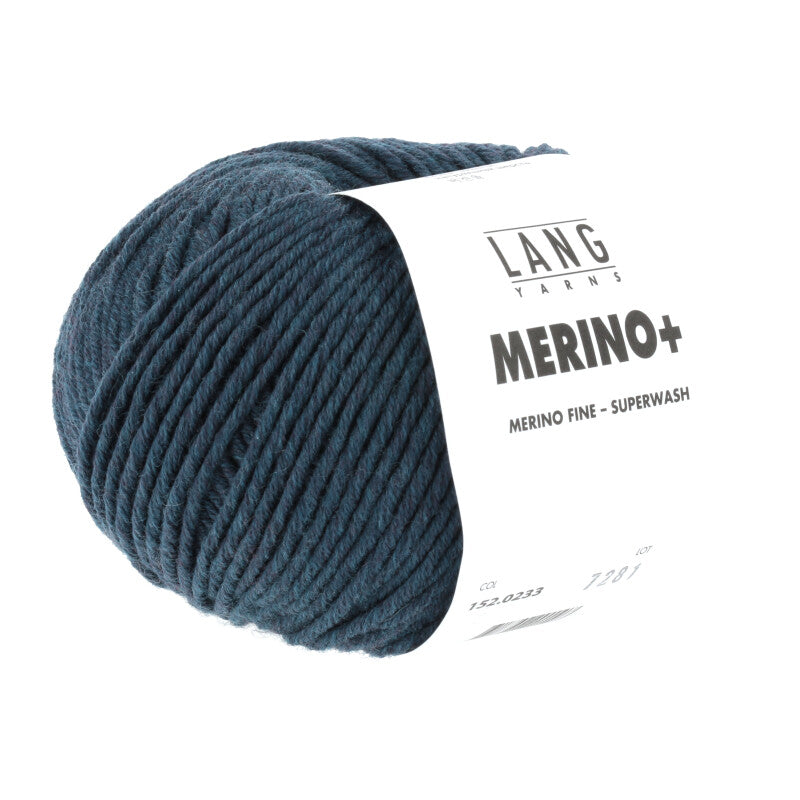 Lang Yarns Merino+ – 50g / 90m – Petrol Mélange (0233)