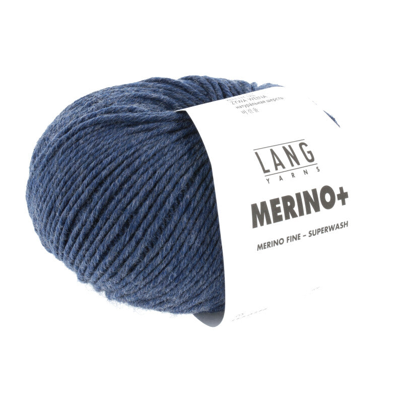 Lang Yarns Merino+ – 50g / 90m – Dark Jeans Mélange (0234)
