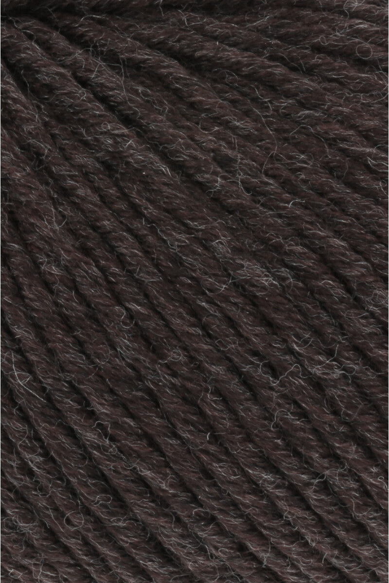 Lang Yarns Merino+ – 50g / 90m – Dark Brown Mélange (0368) – detail