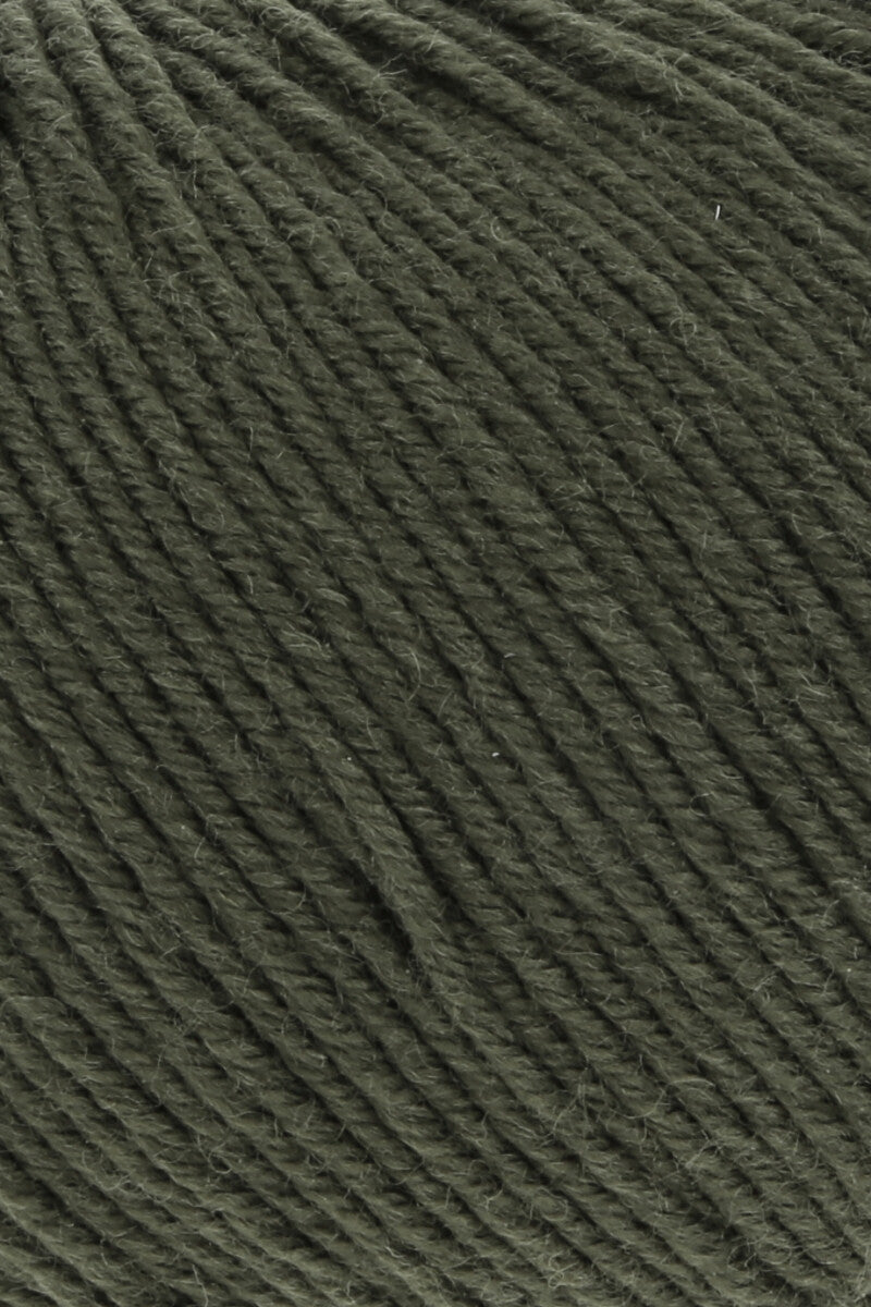 Lang Yarns Merino 150 Yarn, 150m / 50g – Dark Olive (0198), yarn texture