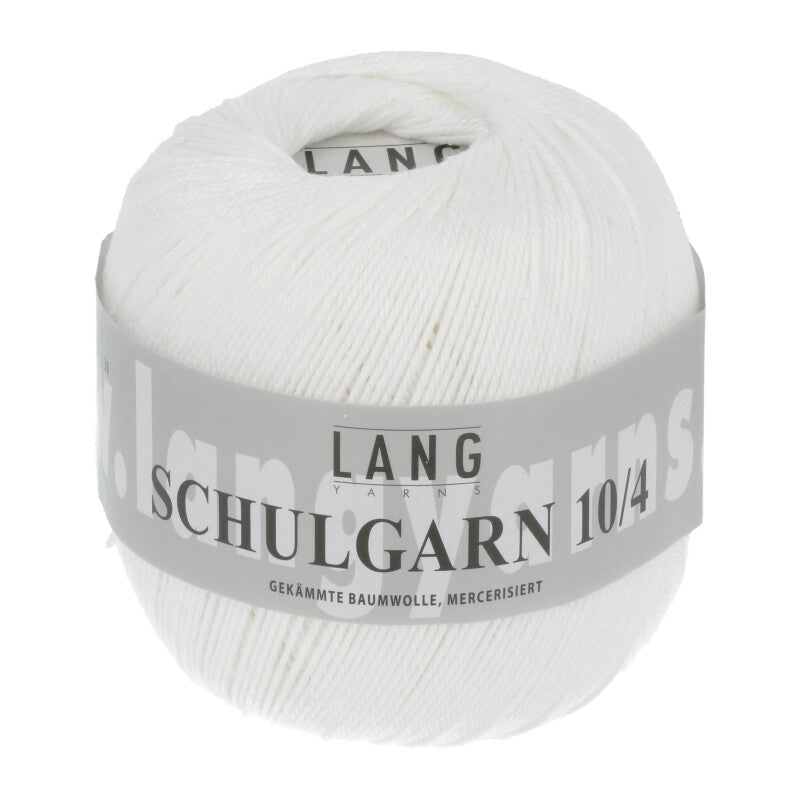 Lang Yarns Schulgarn 10/4 – 100% cotton yarn, 50g/160m – White (0001)