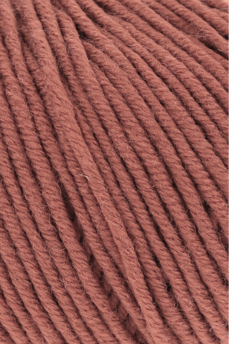 Lang Yarns Merino 120 Yarn, 120m / 50g – Dark Brick (0187), yarn texture