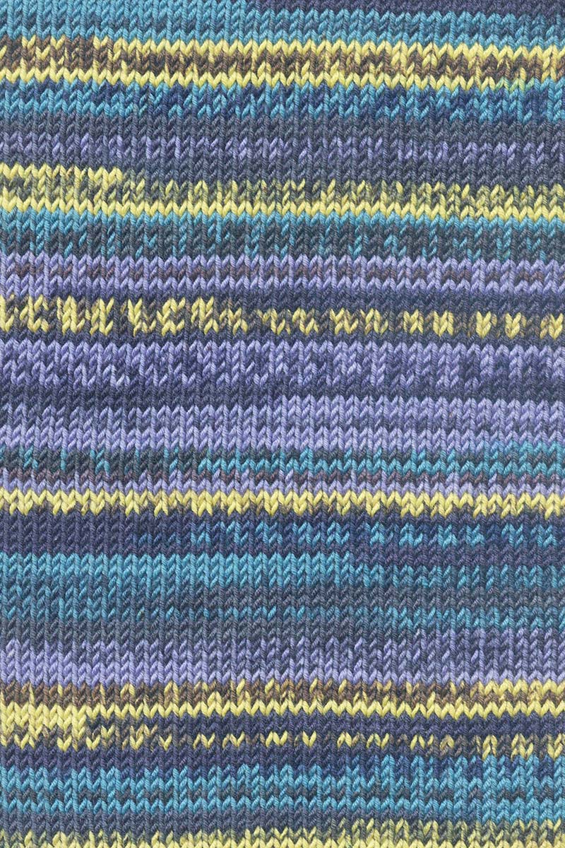 Lang Yarns Merino 120 Color – 100g / 240m – Purple/Yellow/Brown/Aqua (0001) – detail