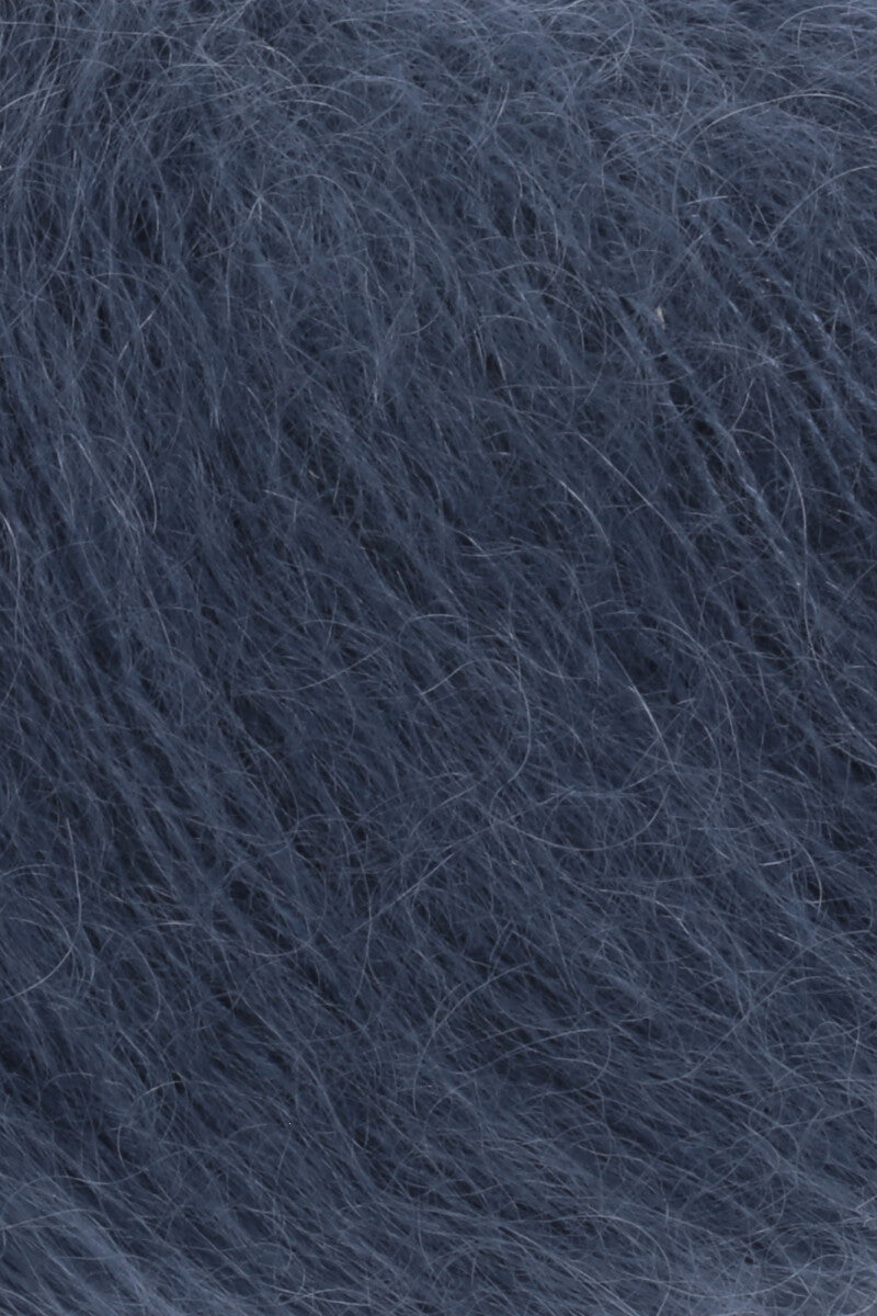 Lang Yarns Mohair Luxe Yarn, 175m / 25g – Steel Blue (0010), yarn texture