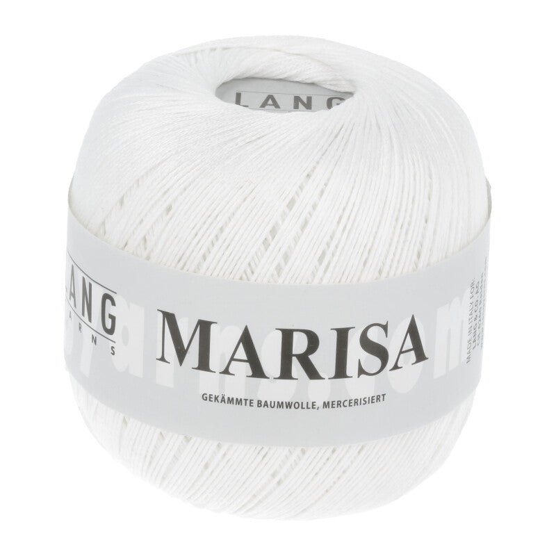 Lang Yarns Marisa – 100% Egyptian cotton yarn, 50g/210m – White (0001)