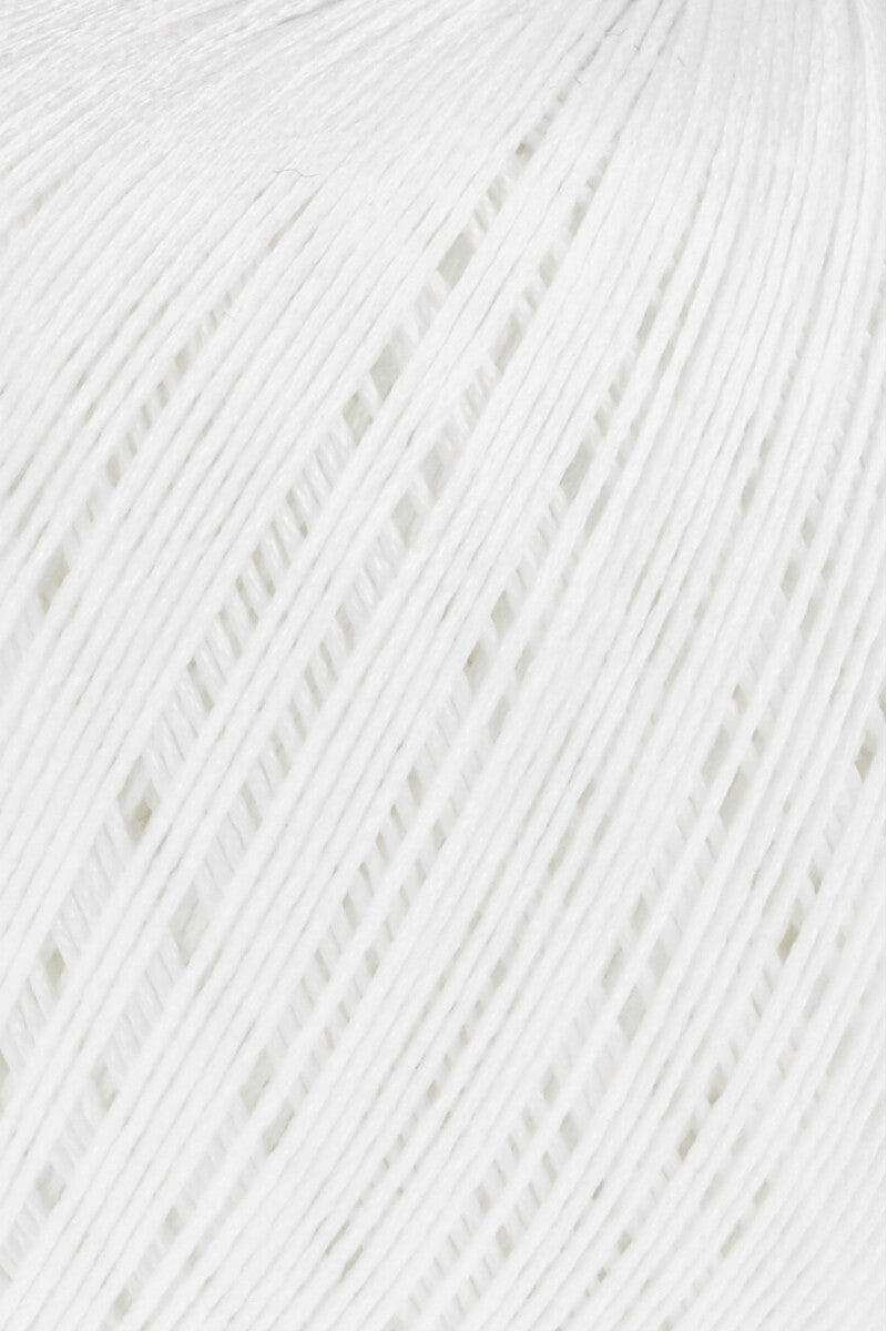 Lang Yarns Marisa – 100% Egyptian cotton yarn, 50g/210m – White (0001) – detail