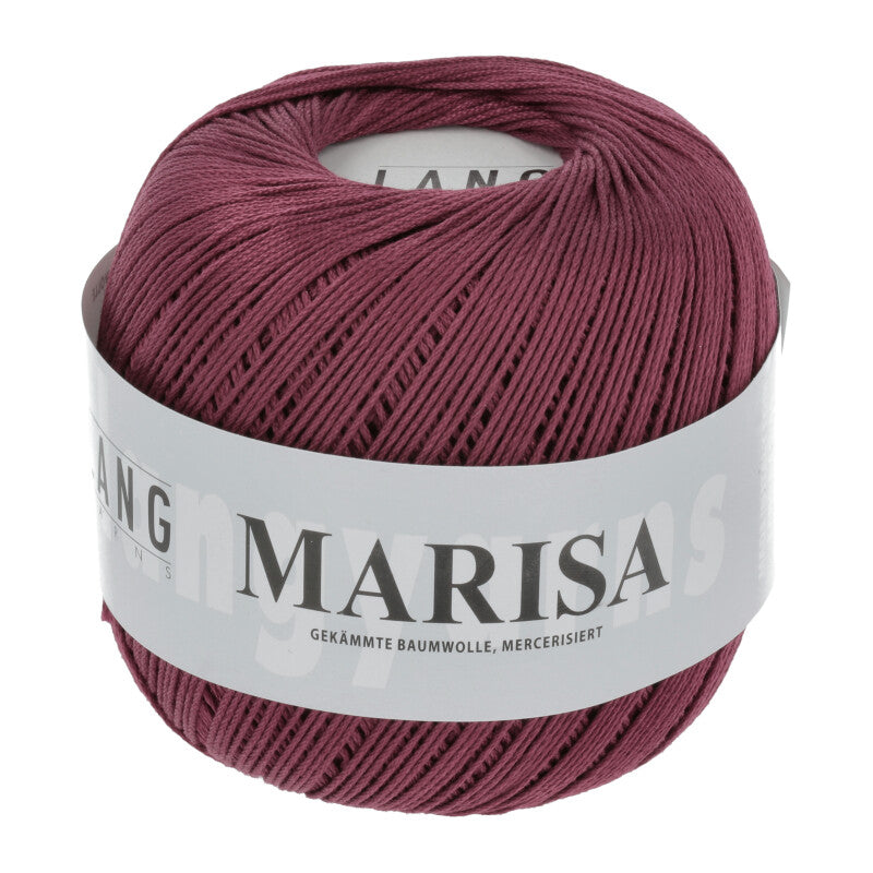 Lang Yarns Marisa – 100% Egyptian cotton yarn, 50g/210m – Dark Red (0163)