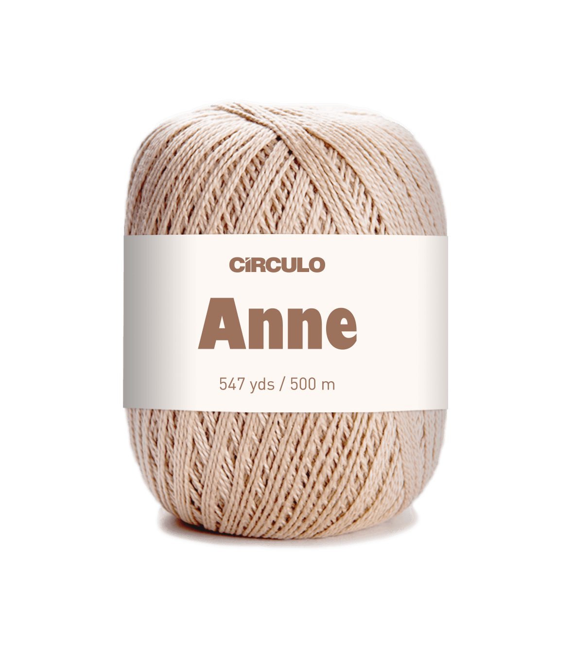 Circulo ANNE - 100% mercerized Cotton Yarn, 500m / 147g - Ball of yarn with 'Circulo Anne' label on a white background