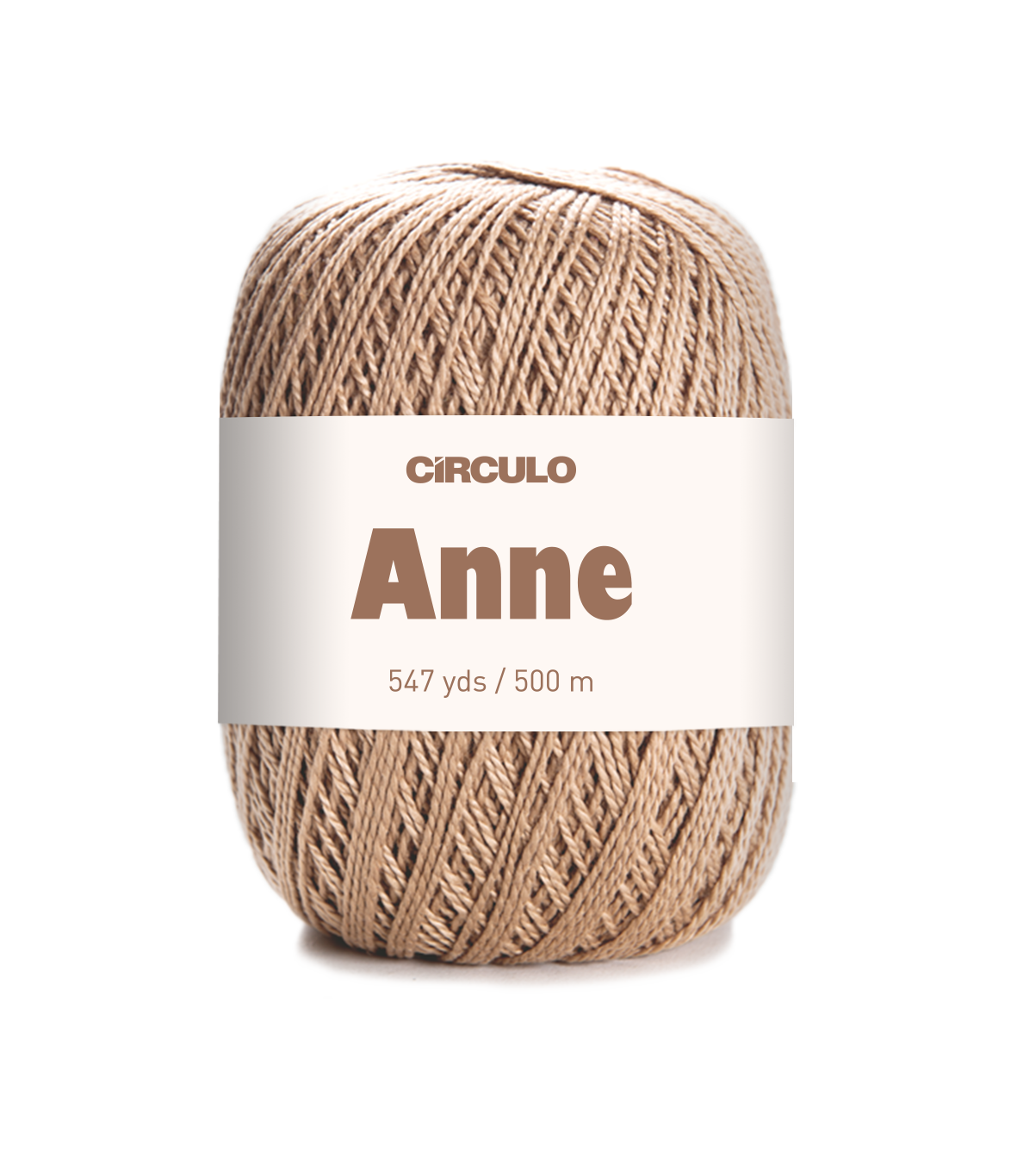 Circulo ANNE - 100% mercerized Cotton Yarn, 500m / 147g - Ball of yarn with 'Circulo Anne' label on a white background