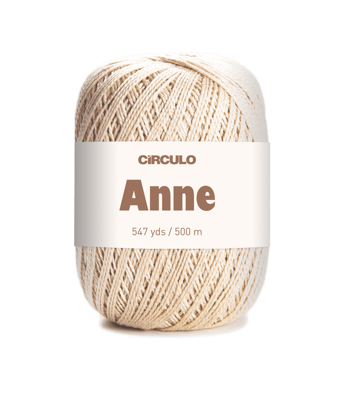 Circulo ANNE - 100% mercerized Cotton Yarn, 500m / 147g - Ball of yarn with 'Circulo Anne' label on a white background