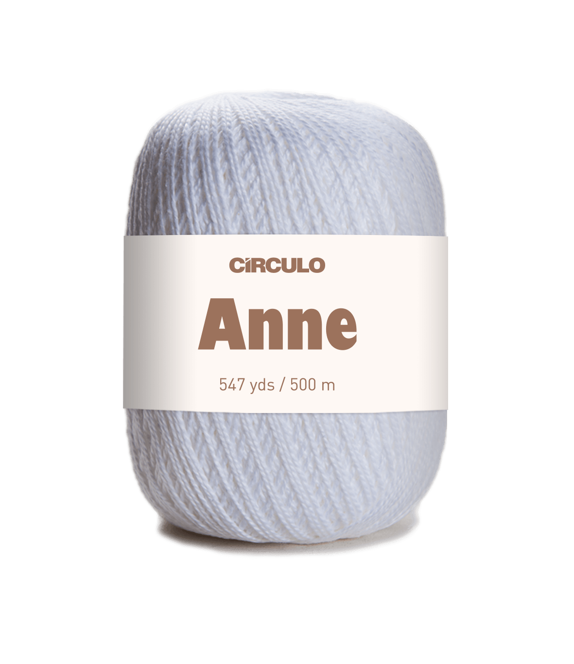 Circulo ANNE - 100% mercerized Cotton Yarn, 500m / 147g - Ball of yarn with 'Circulo Anne' label on a white background