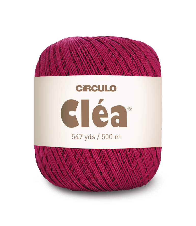 Circulo Clea 100% Cotton Yarn for Crochet and Knitting, 500m/75 gr - Leo Hobby - Ball of pink yarn with 'Circulo Clea' label on a white background