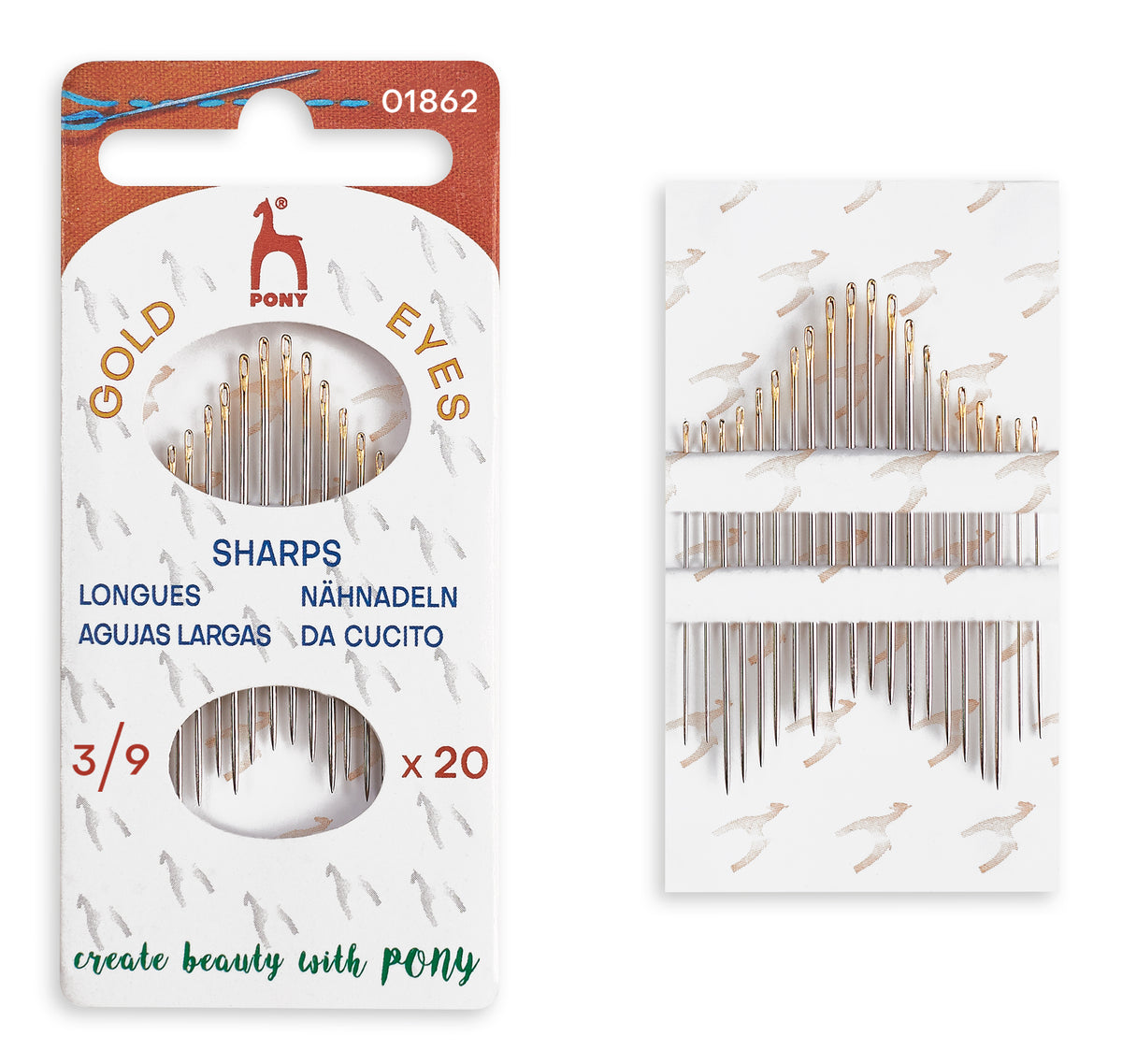 Pony Sharps Needles – Golden Eye, No. 3/9