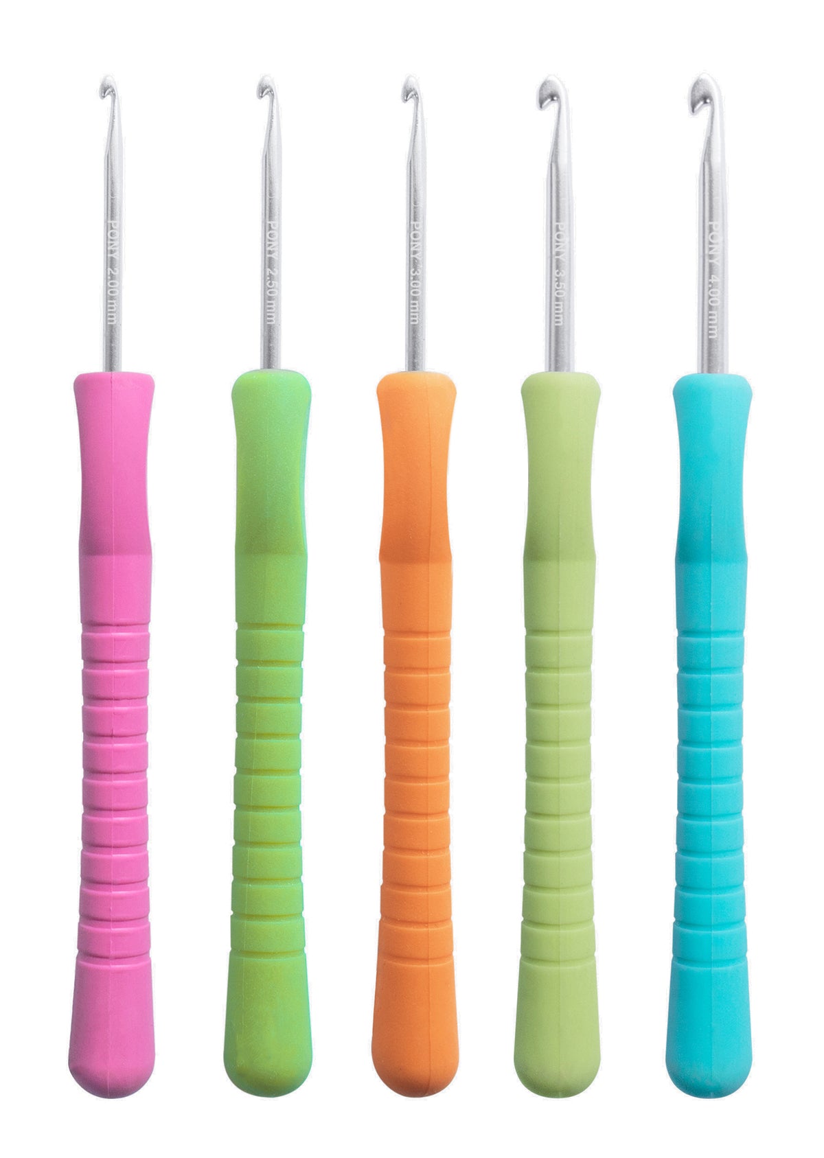 Pony Easy Grip Aluminium Crochet Hook Sets, 5 hooks – additional product view