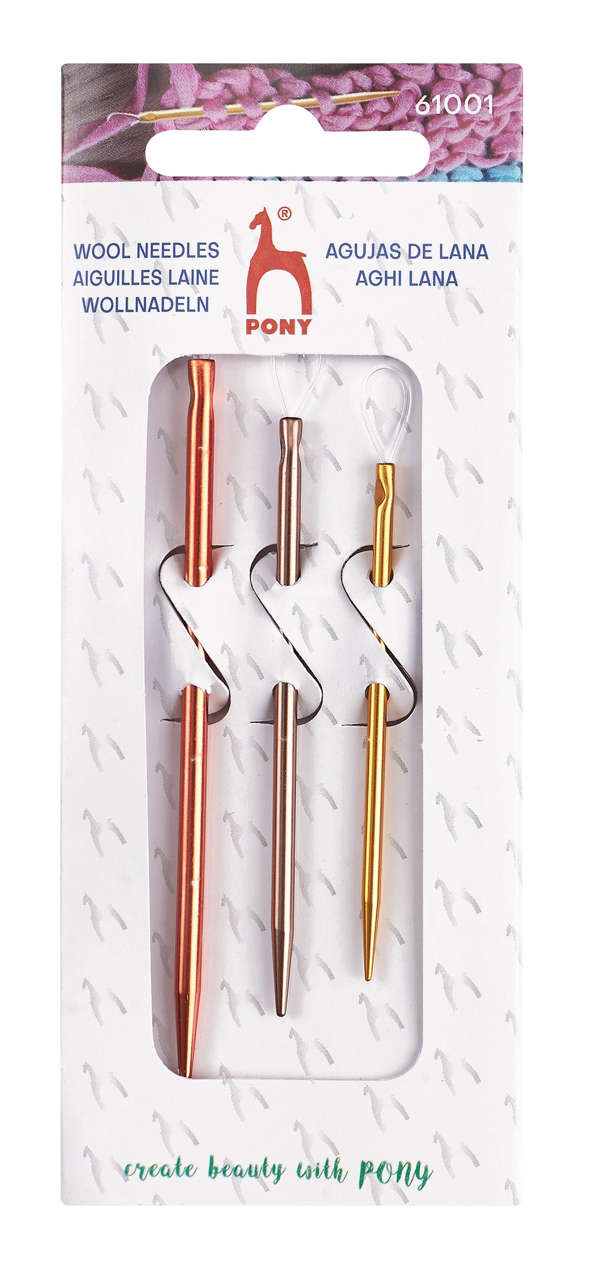 Pony Colour Anodised Aluminium Wool Needles – Assorted, Assorted