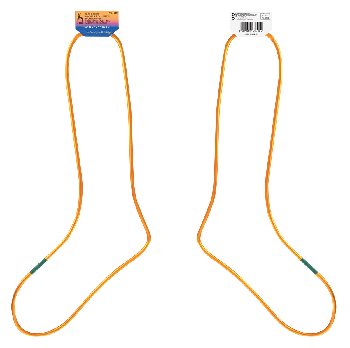 Pony Colour Anodised Aluminium Sock Blockers, 36–37