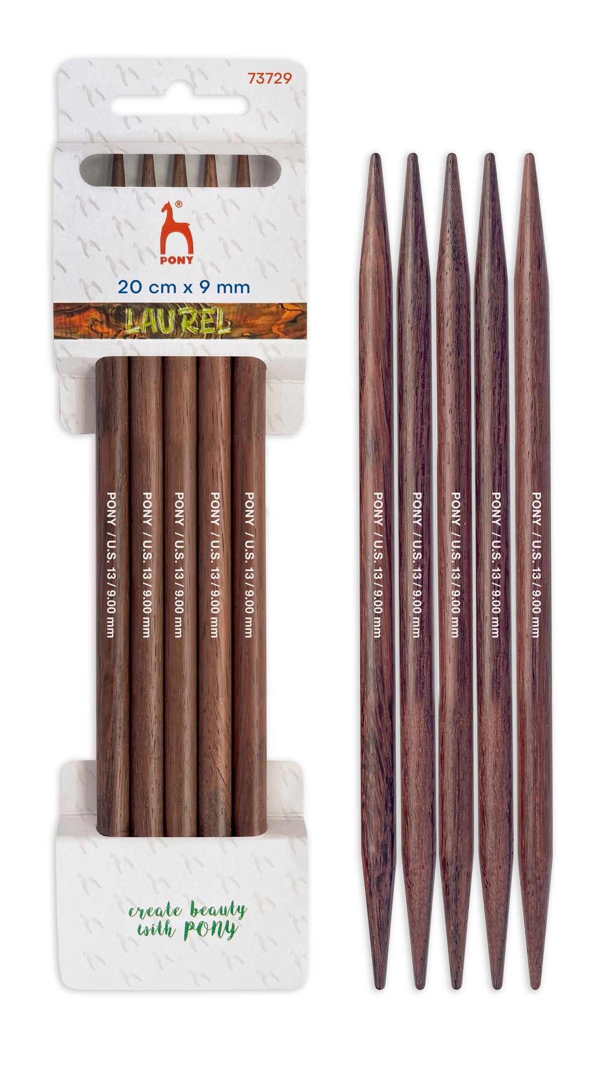 Pony Laurel Double Pointed Knitting Needles – 20 cm, 9.00 mm