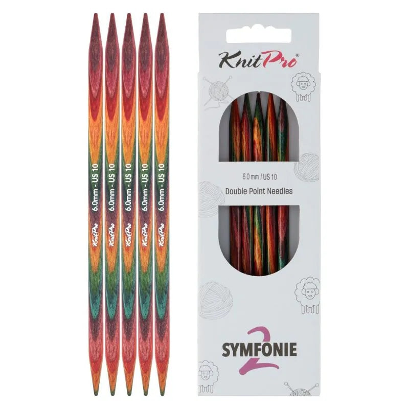 KnitPro Symfonie 2 double pointed knitting needles, 6.00 mm