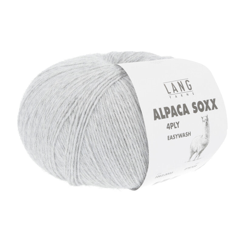 Lang Yarns Alpaca Soxx 4-ply Yarn, 390m / 100g – Light Grey Mélange (0003)