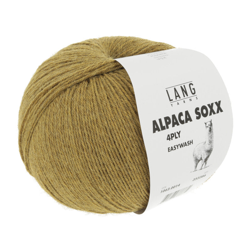 Lang Yarns Alpaca Soxx 4-ply Yarn, 390m / 100g – Yellow Mélange (0014)
