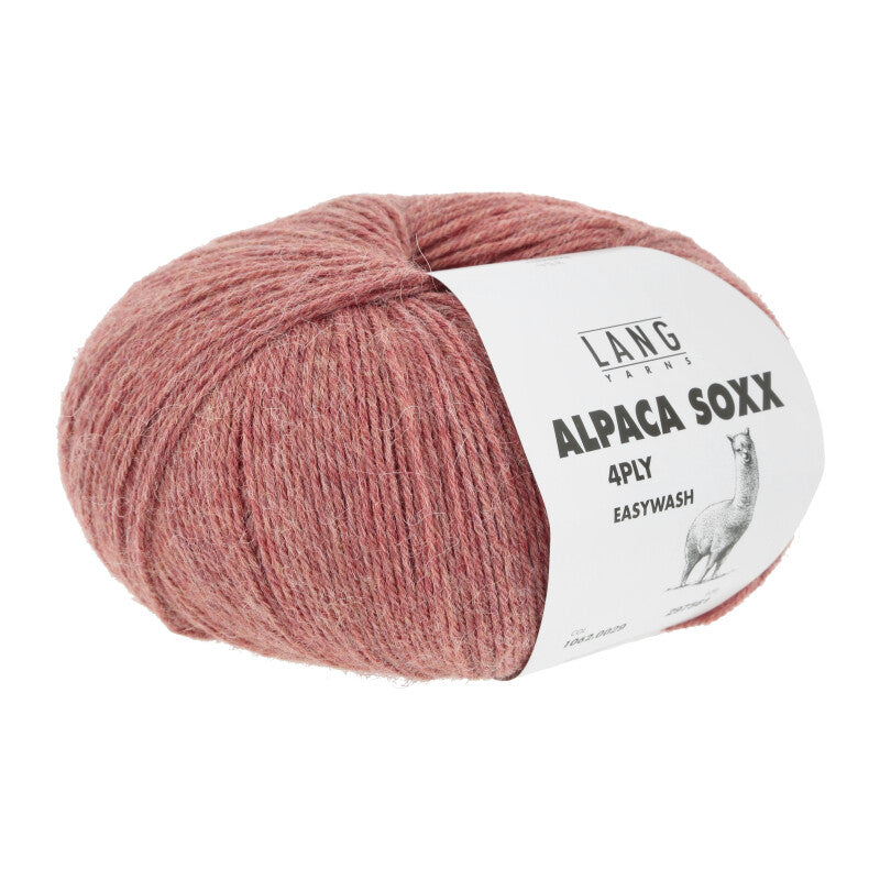 Lang Yarns Alpaca Soxx 4-ply Yarn, 390m / 100g – Coral Mélange (0029)