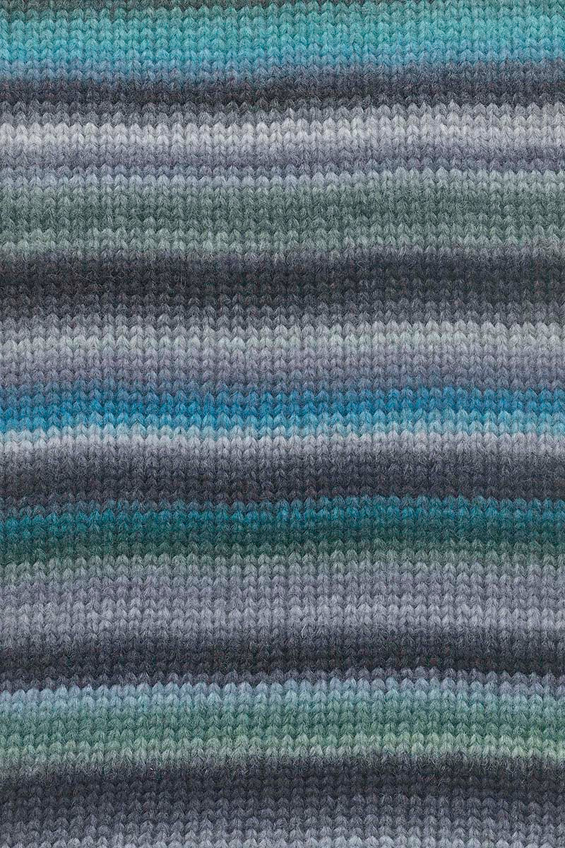 Lang Yarns Cloud Yarn, 260m / 100g – Turquoise/Grey/Black/Green (0030), yarn texture