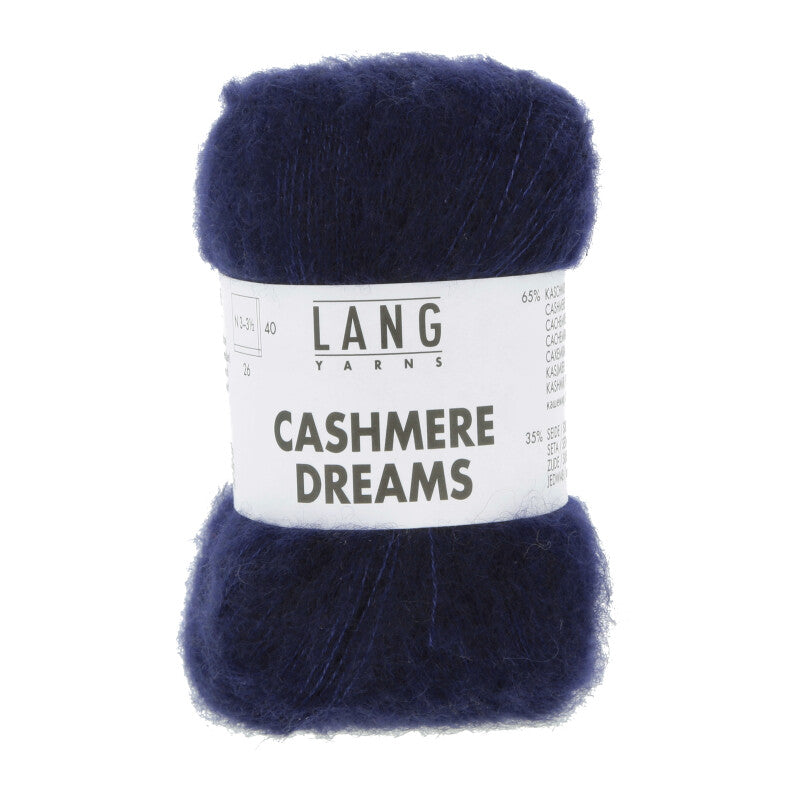 Lang Yarns Cashmere Dreams Yarn, 290m / 25g – Blue Marine (0035)