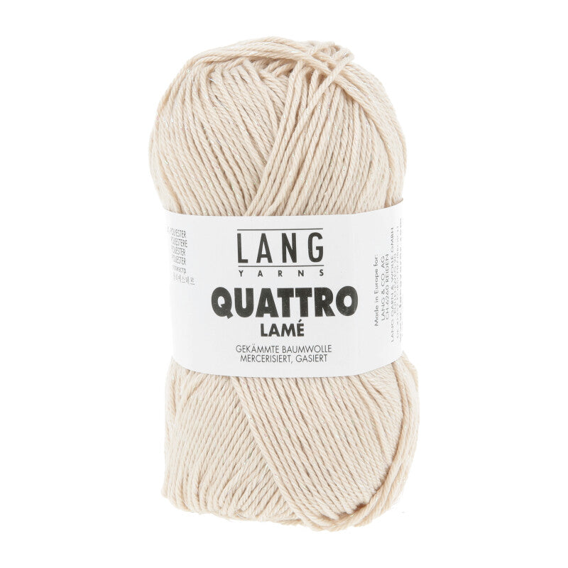 Lang Yarns Quattro Lamé – 50g / 120m – Cream (0002)