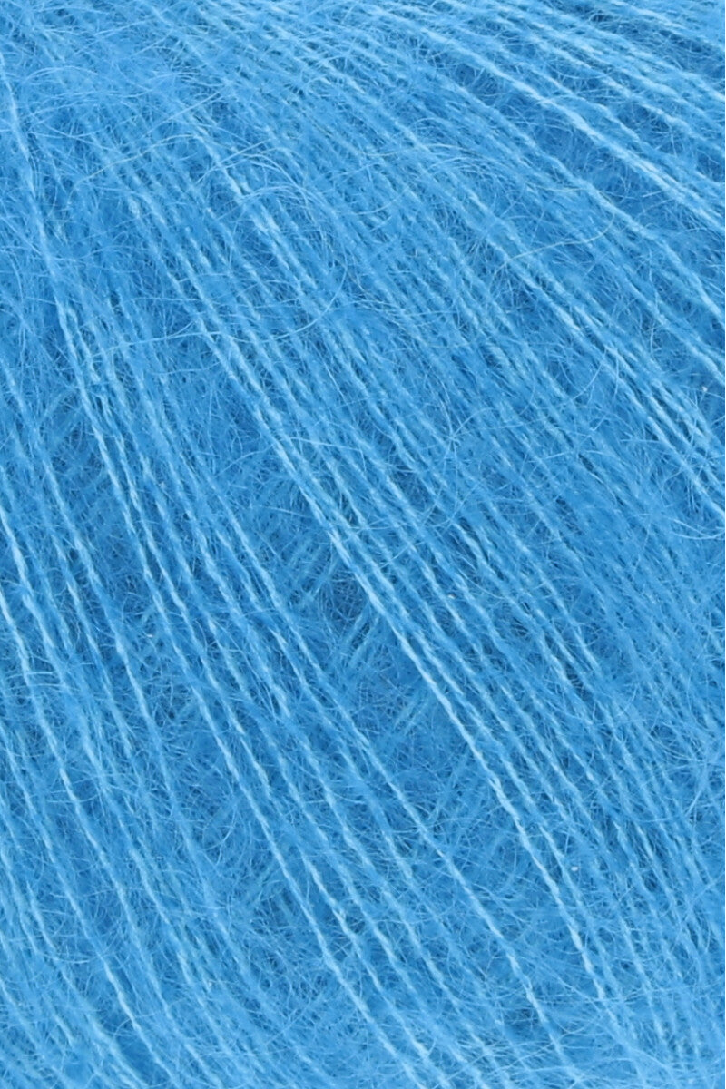 Lang Yarns Mohair 21 Yarn, 375m / 25g – Turquoise (0079), yarn texture