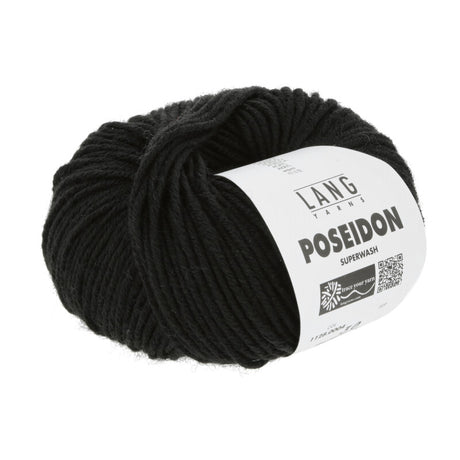 Lang Yarns Poseidon yarn, Black, colour 0004, ball photograph