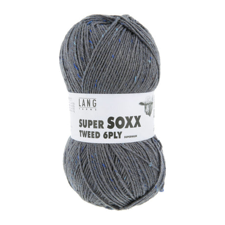 Lang Yarns Super Soxx Tweed 6-ply – 150g / 410m – Dark Grey (0005)