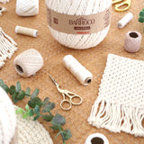 Circulo Barroco Natural Cotton Yarn in serene hues.