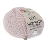 Lang Yarns Merino 200 Bébé Color Yarn, 203m / 50g – Multicolour Green/Salmon/Lilac (0355)