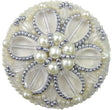 Beadwork kit for creating broоch Crystal Art Pearl petals