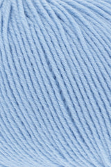 Lang Yarns Merino 150 Yarn, 150m / 50g – Light Blue (0020), yarn texture