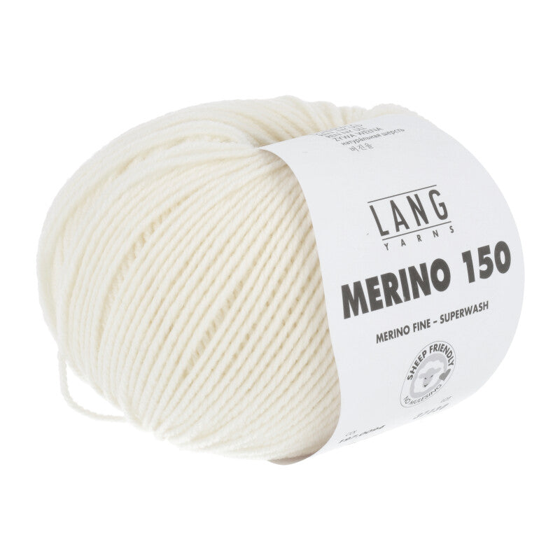 Lang Yarns Merino 150 Yarn, 150m / 50g – Offwhite (0094)