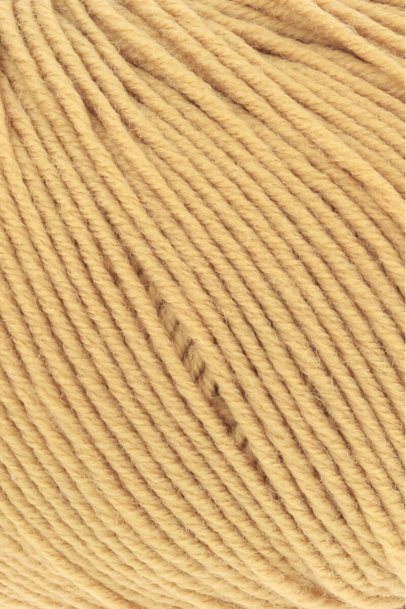 Lang Yarns Merino 150 Yarn, 150m / 50g – Mustard Yellow (0111), yarn texture