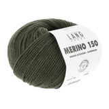 Lang Yarns Merino 150 Yarn, 150m / 50g – Dark Olive (0198)