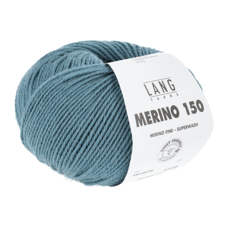 Lang Yarns Merino 150 Yarn, 150m / 50g – Atlantic (0274)