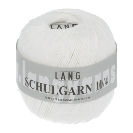 Lang Yarns Schulgarn 10/4 – 100% cotton yarn, 50g/160m – White (0001)