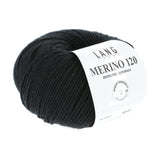 Lang Yarns Merino 120 Yarn, 120m / 50g – Black (0004)